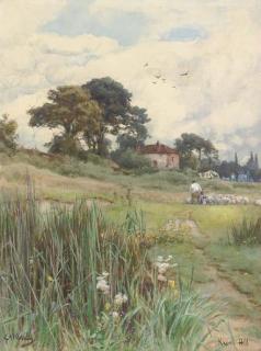 Sir Ernest Albert Waterlow, R.A., P.R.W.S. - Bringing Home The Flock, Knowle Hill, Berkshire