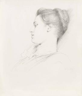 Sir Francis Bernard Dicksee, P.R.A. - Portrait of a young girl, in profile