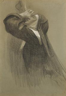 Sir Francis Bernard Dicksee, P.R.A. - The Silent Prayer, study for The Shadowed Face