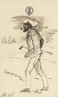 Sir Francis Grant, P.R.A. - A gentleman golfer striding across the course