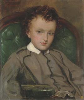 Sir Francis Grant, P.R.A. - Portrait of The Hon. Henry Charles Hardinge (1857-1924), Later 3Rd Viscount Hardinge, Half-Length, Seated In A Grey Suit