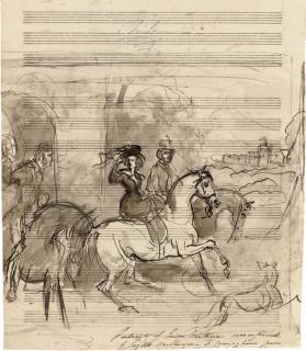 Sir Francis Grant, P.R.A. - Study For A Portrait of Queen Victoria Out Riding, Accompanied By Lords Melbourne And Conyngham (Illustrated); And Study of The Head of Queen Victoria