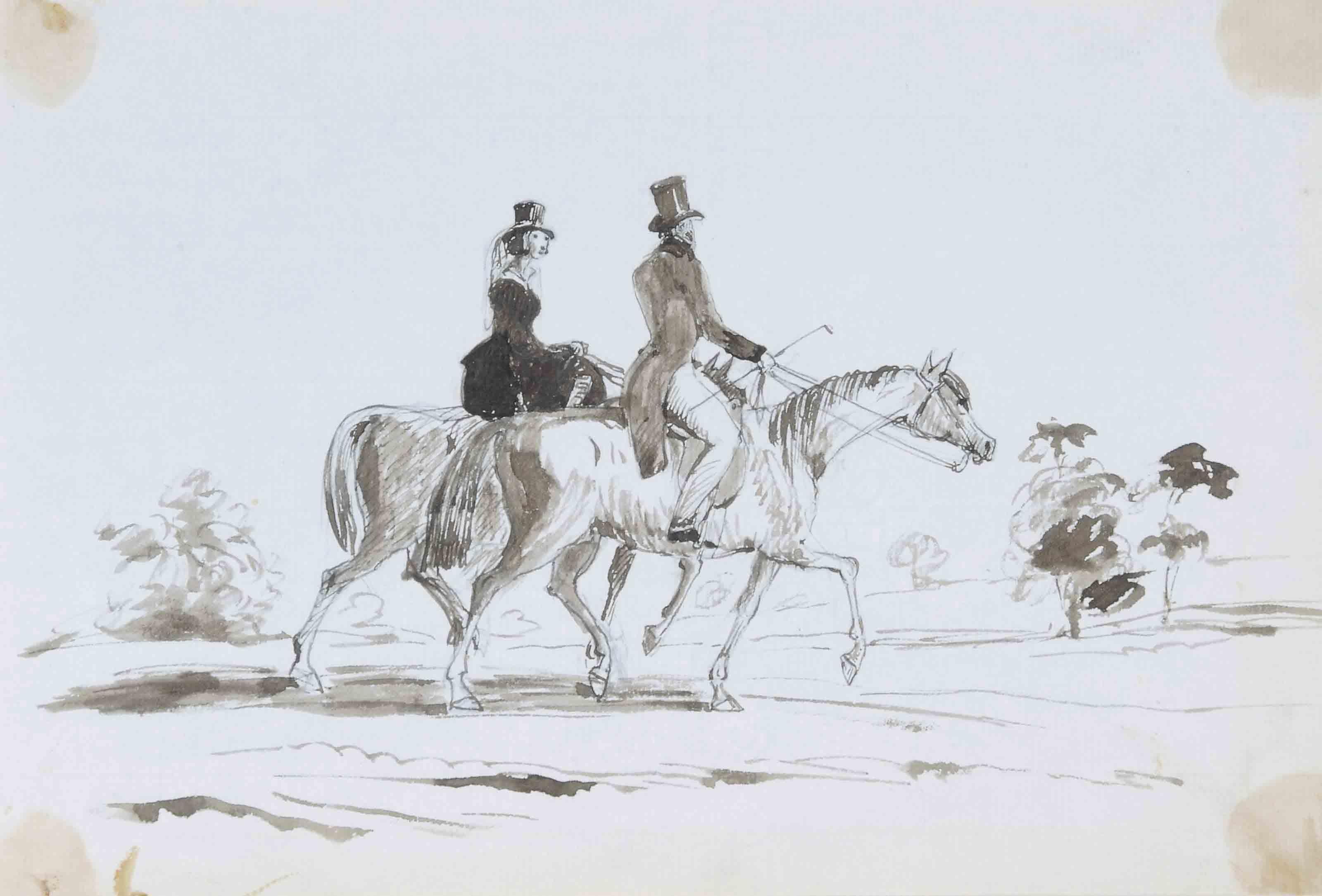 Sir Francis Grant, R.A. - An elegant lady riding side saddle
