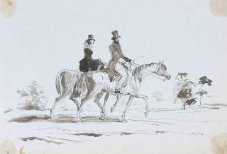 Sir Francis Grant, R.A. - An elegant lady riding side saddle