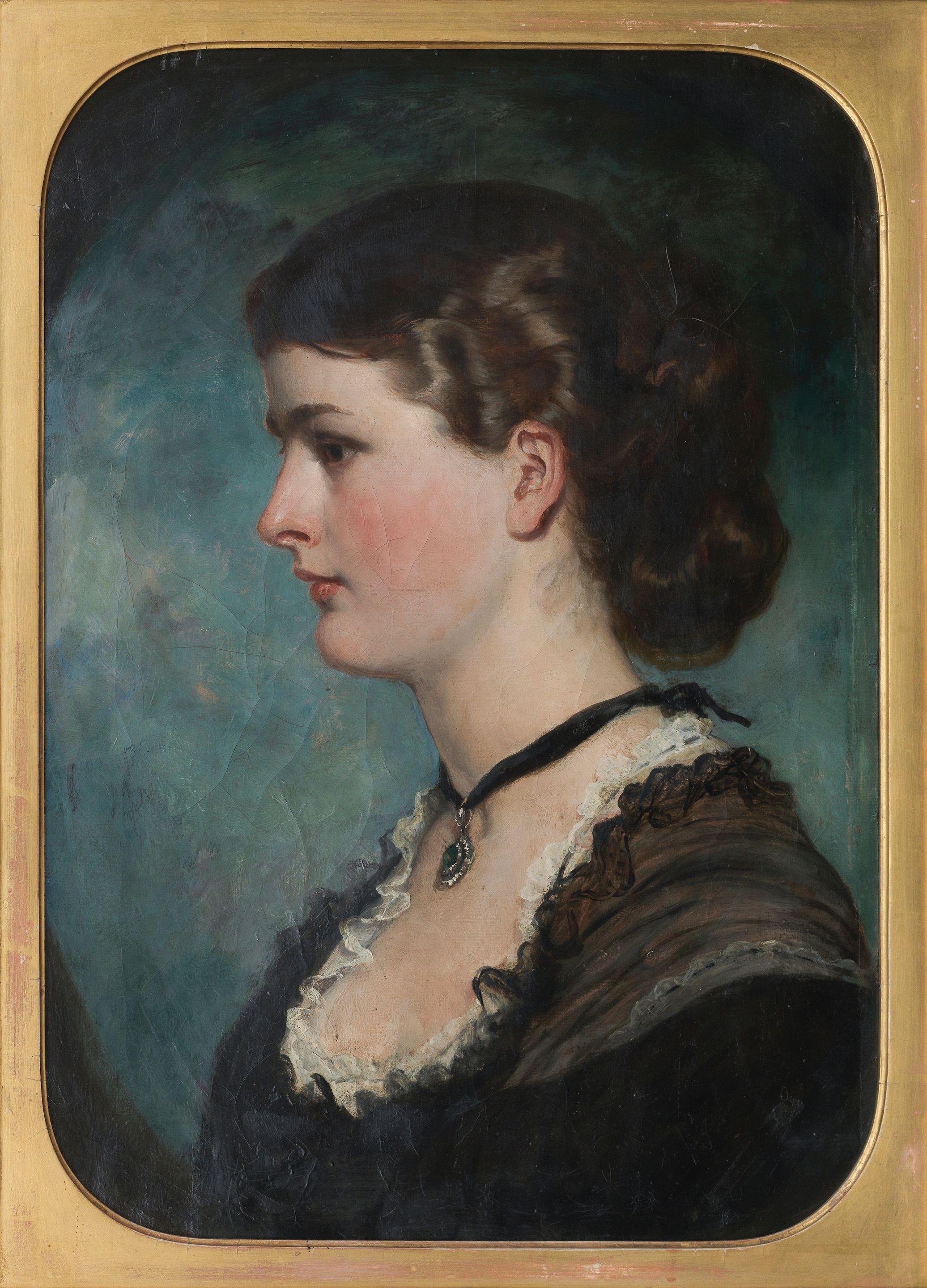 Sir Francis Grant RA - Portrait of one of the artist\'s daughter, Rebecca Grant, quarter-length
