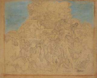 Sir Frank Brangwyn, R.A., R.S.W. - \'Man Laboring,\' Large-Scale Study for the Rockefeller Center Mural