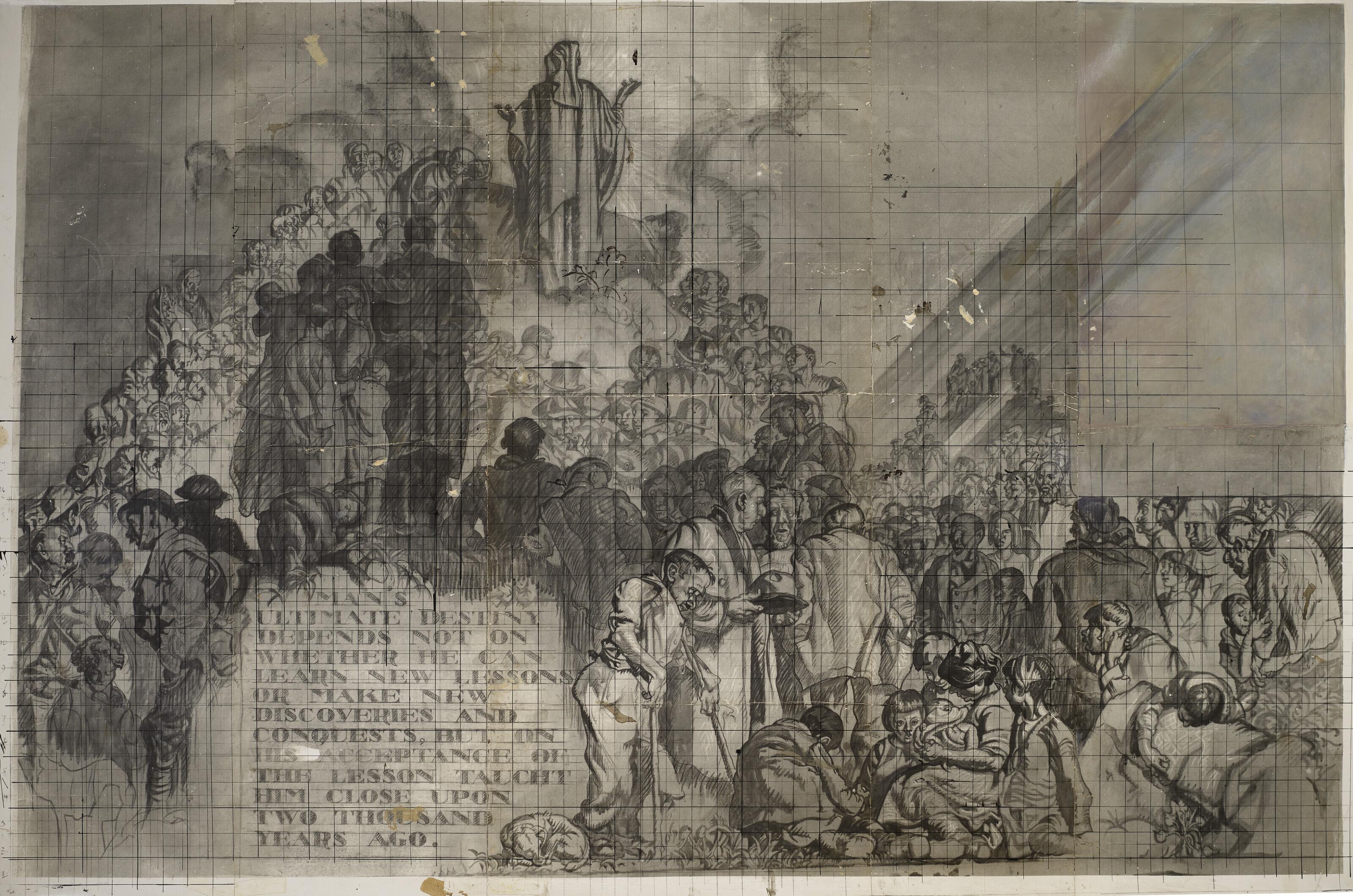 Sir Frank Brangwyn, R.A., R.S.W. - \'Man\'s Ultimate Destiny,\' Working Photomontage for the Rockefeller Center Mural