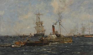 Sir Frank Brangwyn, R.A., R.W.S. - A Mediterranean Port 