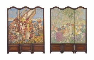 Sir Frank Brangwyn, R.A., R.W.S. - Eastern Market (Verso); And Children - Flowers  (Recto)