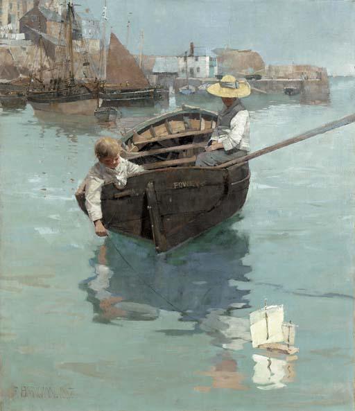 Sir Frank Brangwyn, R.A. - Fowey Harbour, Cornwall