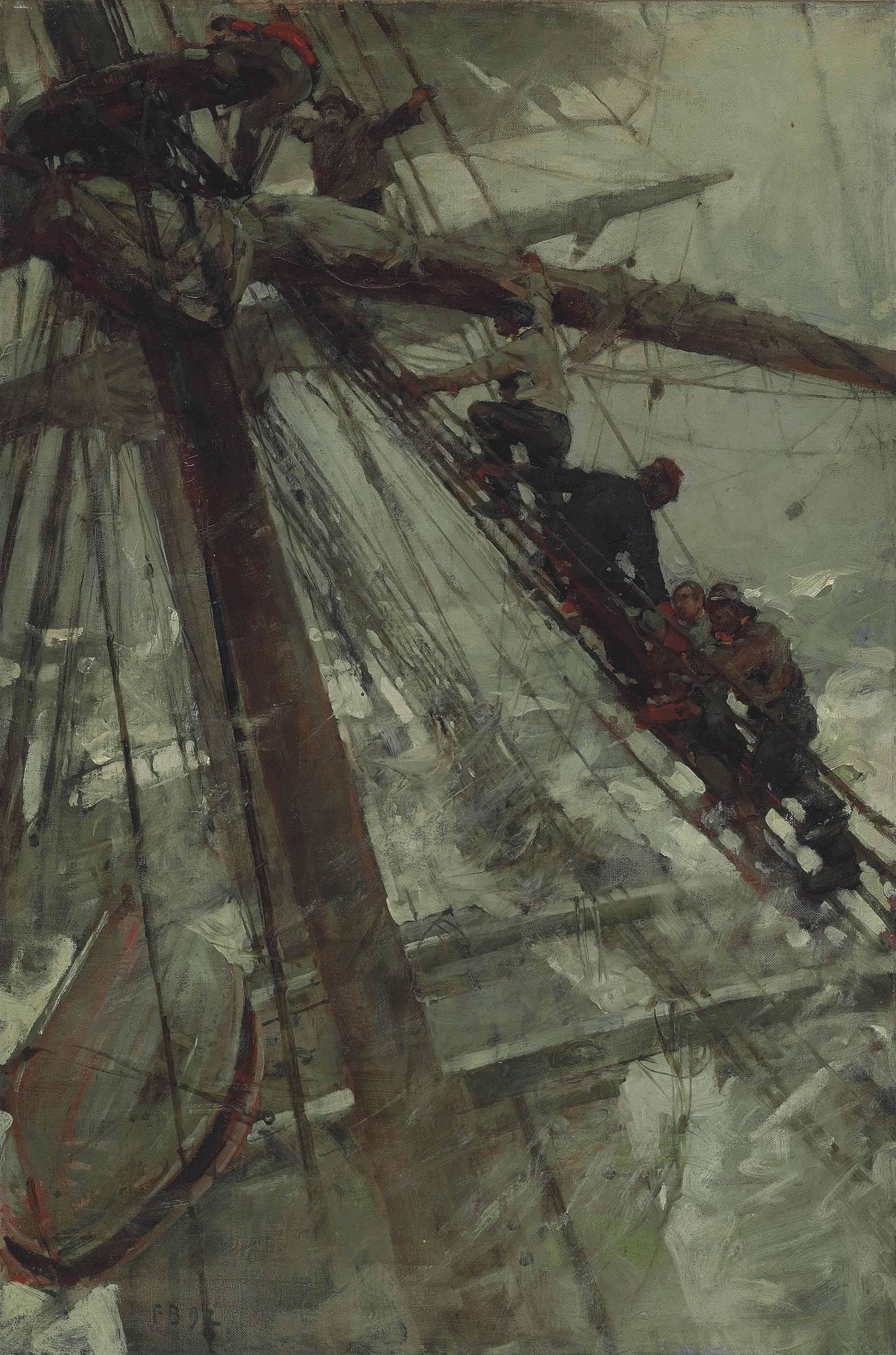 Sir Frank Brangwyn, R.A. - Wrecked: The Last Resource