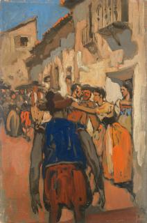 Sir Frank Brangwyn RA - Don Quixote Returns Home