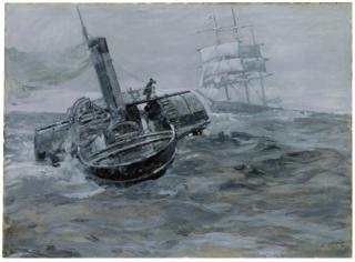 Sir Frank Brangwyn - Picking up a homeward-bounder