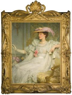 Sir Frank Dicksee P.R.A. - Portrait Of Lady Hillingdon