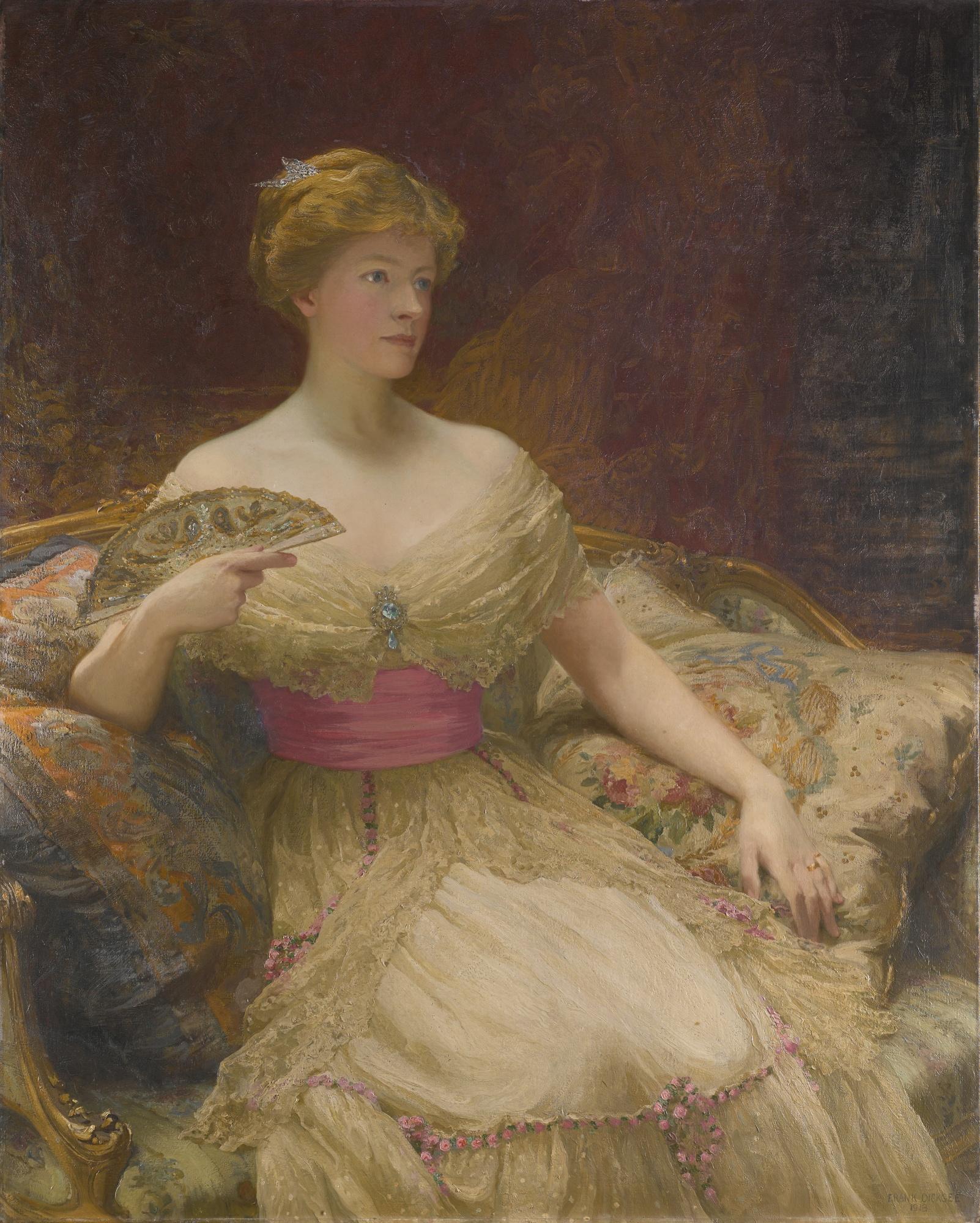 Sir Frank Dicksee P.R.A. - Portrait Of Mrs Austin Mackenzie