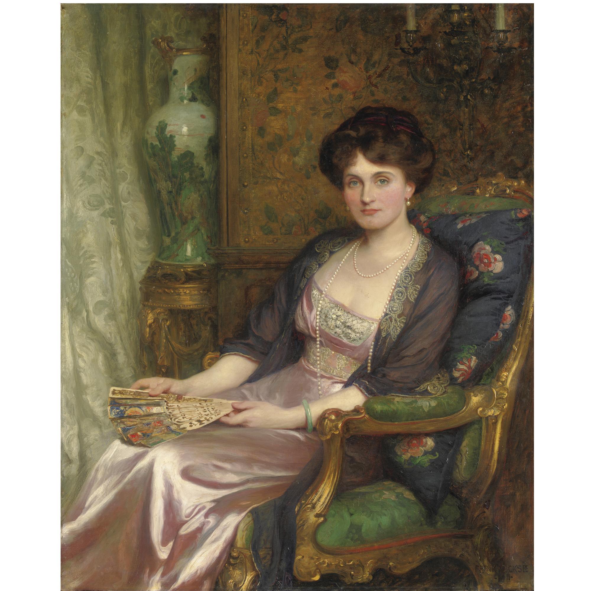 Sir Frank Dicksee P.R.A. - Portrait Of Mrs George Pinckard