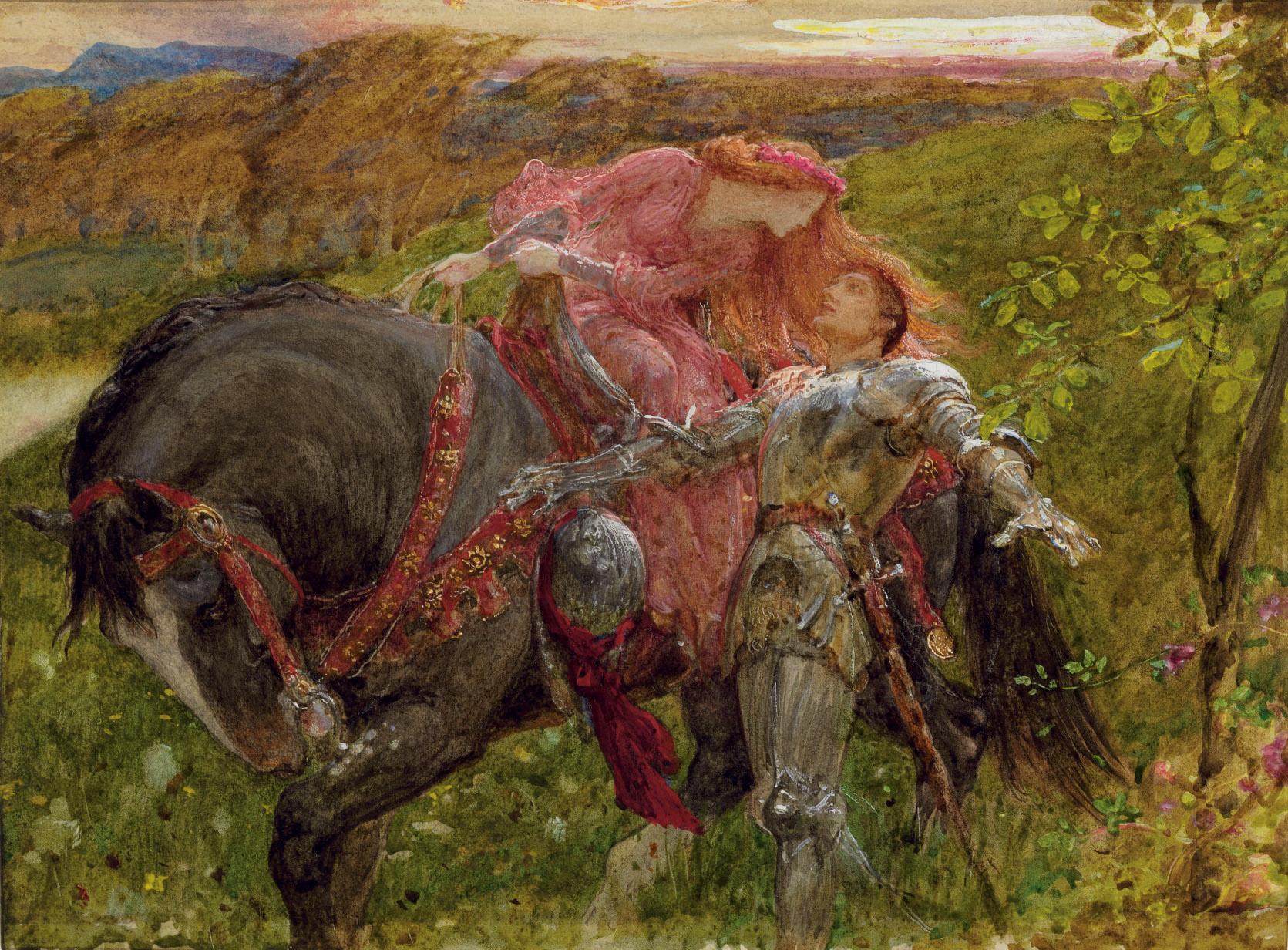 Sir Frank Dicksee, P.R.A. - Study for \'La Belle Dame sans Merci\'