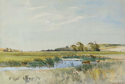 Sir Frank Short, R.A., R.I. - The Valley of The Ouse, Newhaven