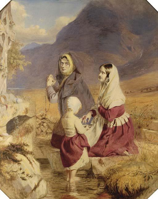 Sir Frederick William Burton, R.H.A., R.W.S. - A Blind Girl at a Holy Well: A scene in the West of Ireland
