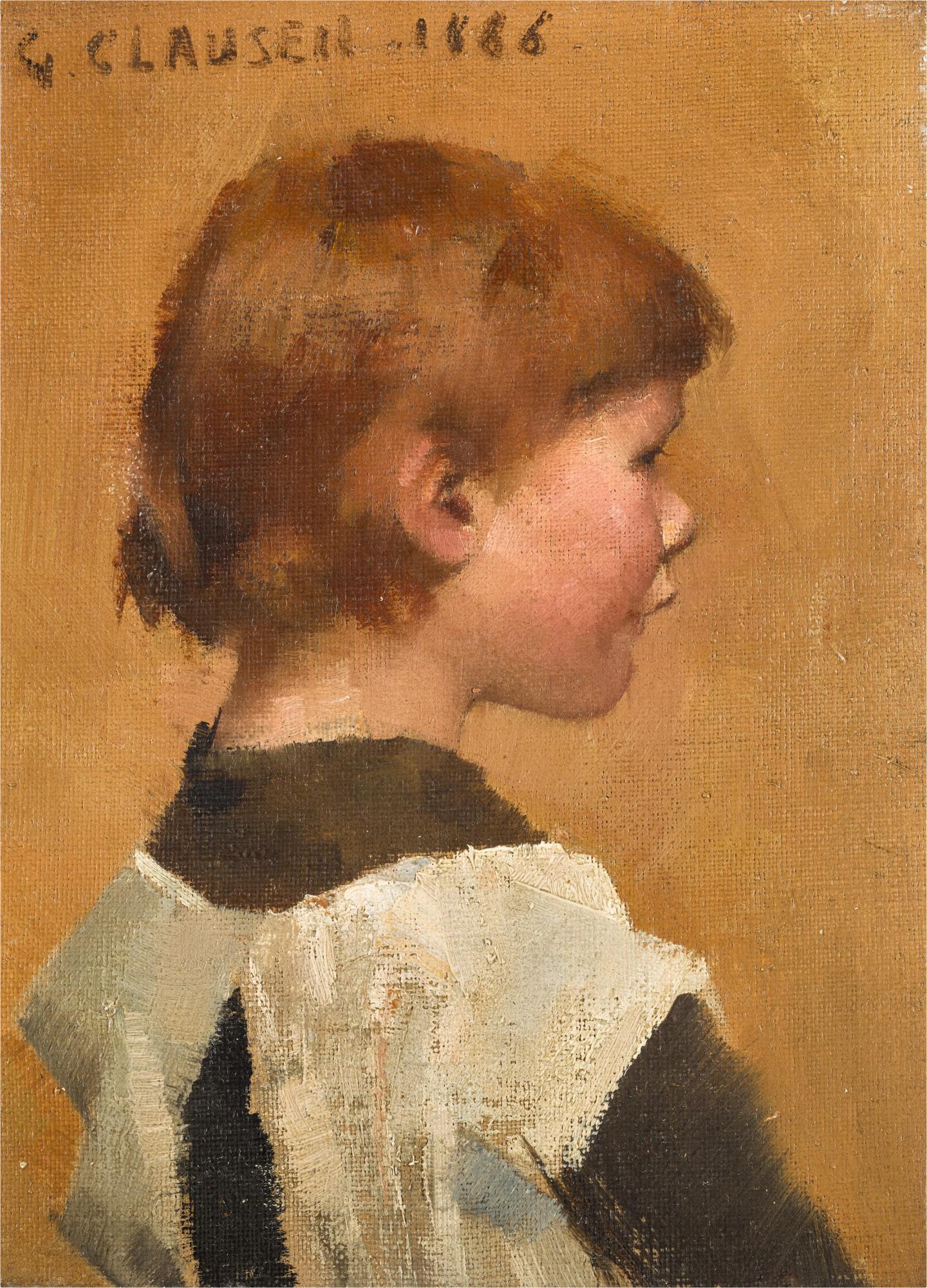 Sir George Clausen, R.A., R.W.S., R.I. - A Girl\'s Head