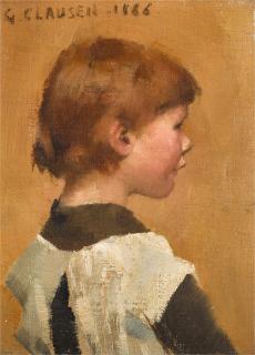 Sir George Clausen, R.A., R.W.S., R.I. - A Girl\'s Head