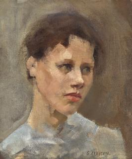 Sir George Clausen, R.A., R.W.S., R.I. - Head Of Polly Baldwin
