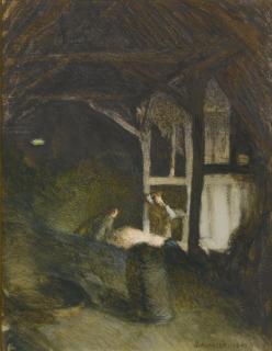 Sir George Clausen, R.A., R.W.S., R.I. - Interior Of A Barn
