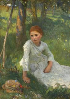 Sir George Clausen, R.A., R.W.S., R.I. - Noon In The Hayfield