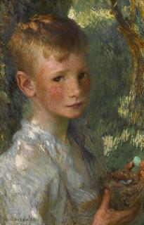Sir George Clausen, R.A., R.W.S., R.I. - The Bird\'S Nest