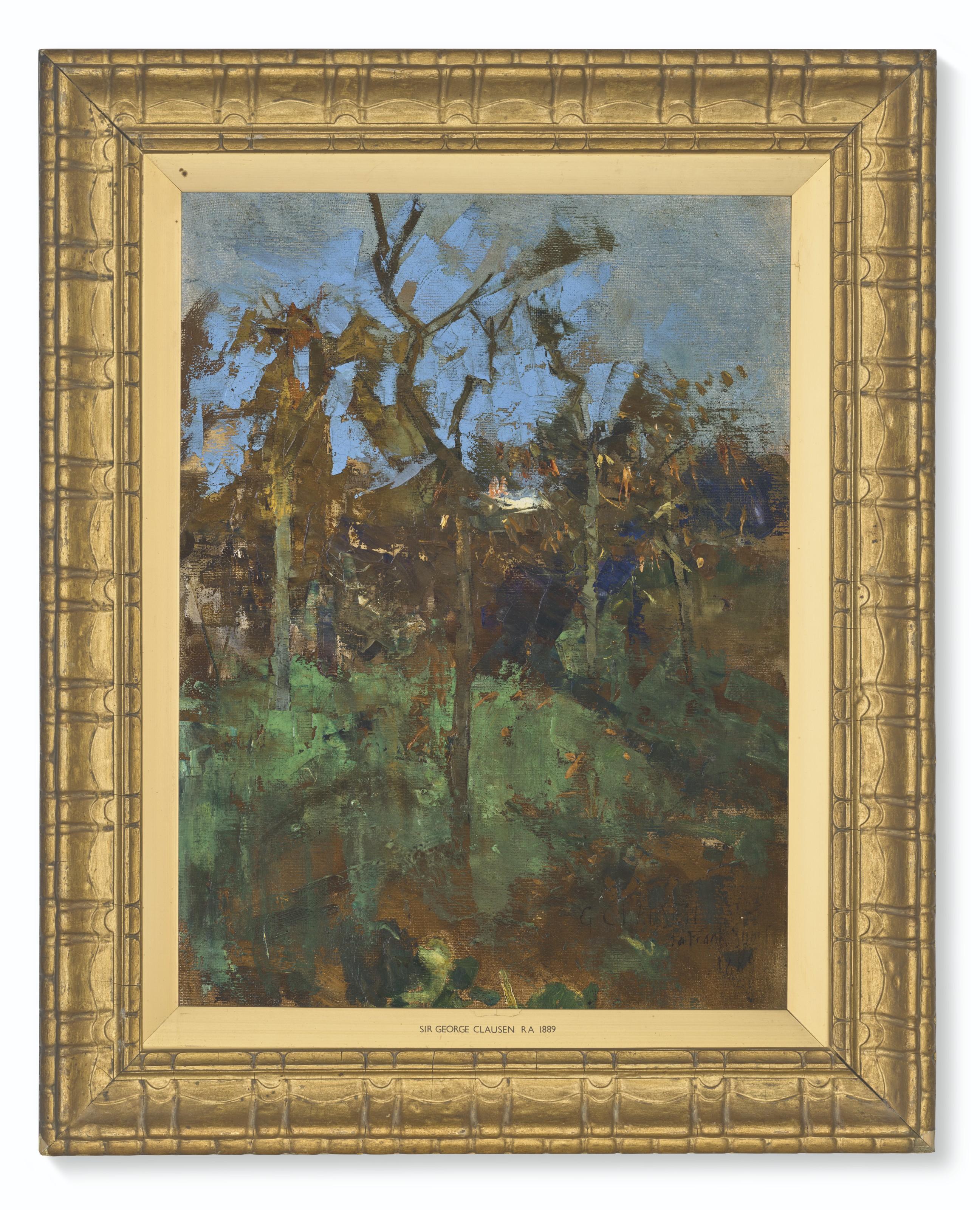 Sir George Clausen, R.A., R.W.S. - Autumn Landscape: Trees