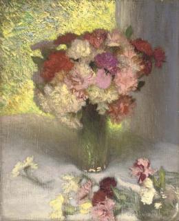 Sir George Clausen, R.A., R.W.S. - Carnations And Pinks