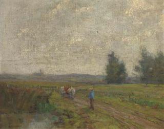 Sir George Clausen, R.A., R.W.S. - Ploughing The Field
