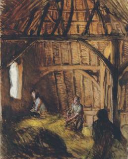 Sir George Clausen, R.A., R.W.S. - Study For The Barn At Deer\'S Farm