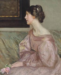 Sir George Clausen, R.A., R.W.S. - The Pink Rose