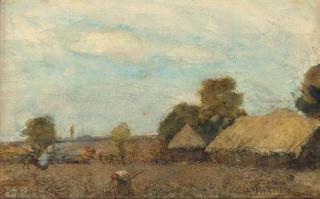 Sir George Clausen, R.A., R.W.S. - Weed burning, October