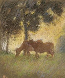 Sir George Clausen, R.A. - Cows Taking Shade