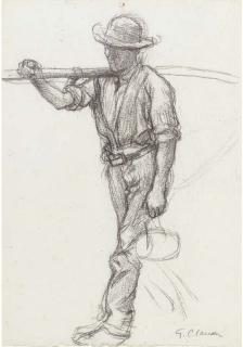 Sir George Clausen, R.A. - Man With Scythe