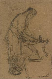 Sir George Clausen, R.A. - Study for \'Our Blacksmith\'