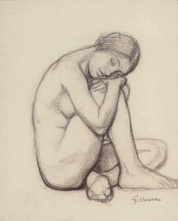 Sir George Clausen, R.A. - Study for \'The Sleepers\'