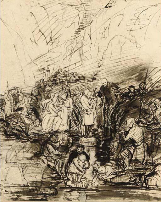 Sir George Harvey, P.R.S.A. - A study for \'The Covenant\'s Baptism\'