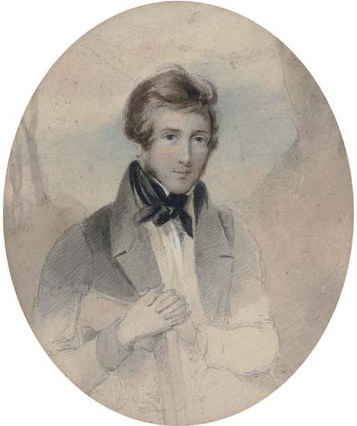 Sir George Hayter - Portrait of A Young Gentleman, Half-Length, Wearing A Cravat