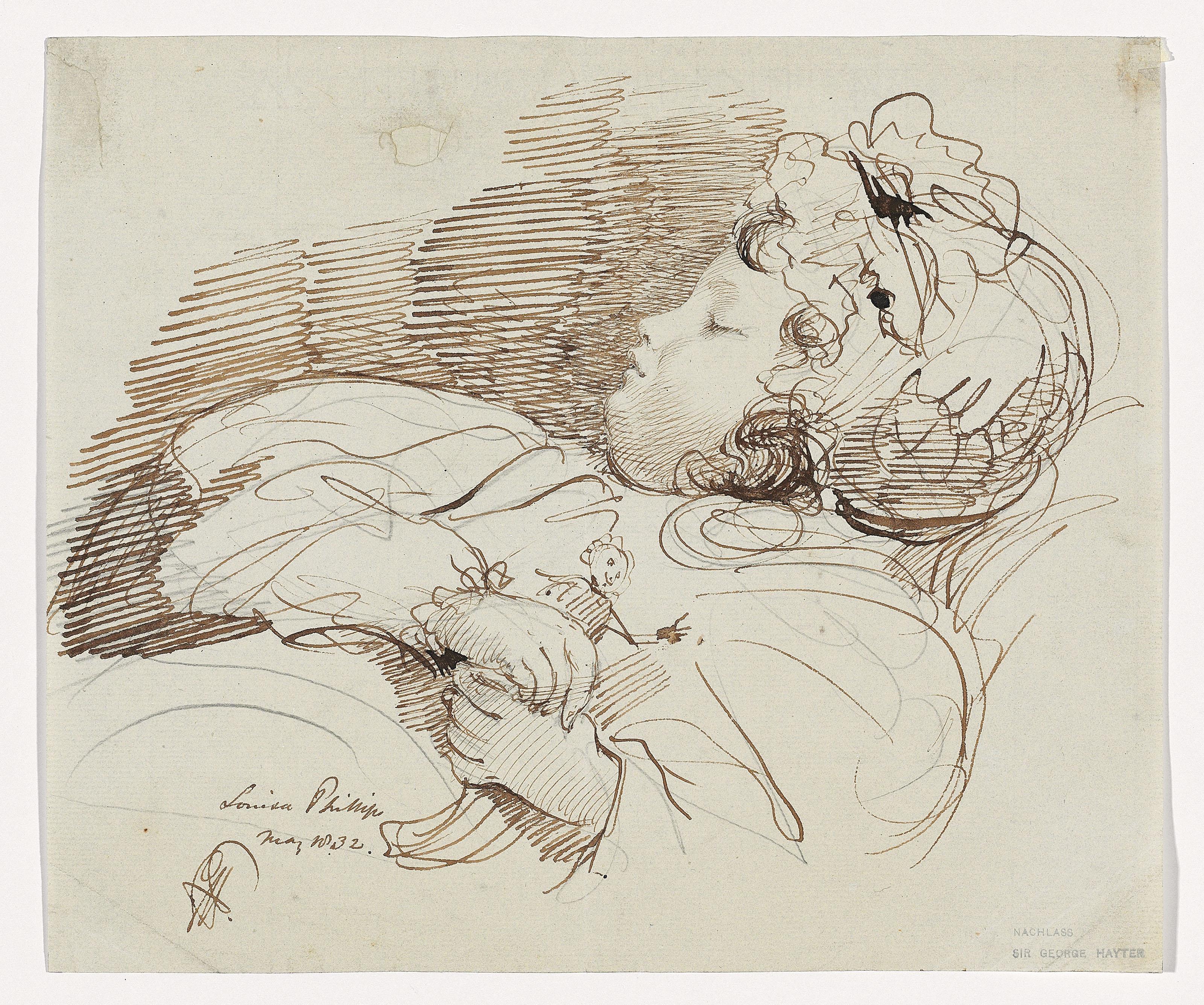 Sir George Hayter - Study of Louisa Phillips, asleep