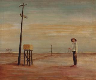 Sir George Russell Drysdale - Green-Hide Jack At The Mail-Box, 1950