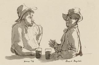 Sir George Russell Drysdale - Having a beer