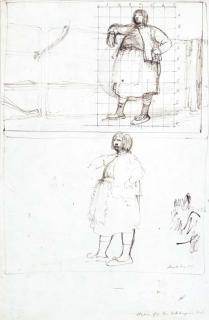 Sir George Russell Drysdale - Studies For \'The Gatekeeper\'S Wife\'