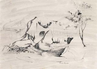 Sir George Russell Drysdale - Study For Painting Hill End