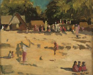 Sir Gerald Festus Kelly, K.C.V.O., P.R.A., R.H.A., - Awaiting the steamer at Mingin