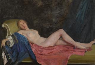 Sir Gerald Festus Kelly, P.R.A., R.H.A. - Reclining Nude, The Artist\'S Wife Jane