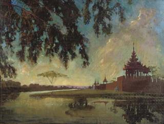 Sir Gerald Festus Kelly, P.R.A. - \'Christmas Eve at Mandalay\': Moat V