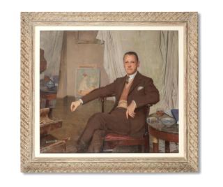 Sir Gerald Festus Kelly RA, KCVO, PRA - A Glass of Sherry in the Studio, Portrait of W. Somerset Maugham